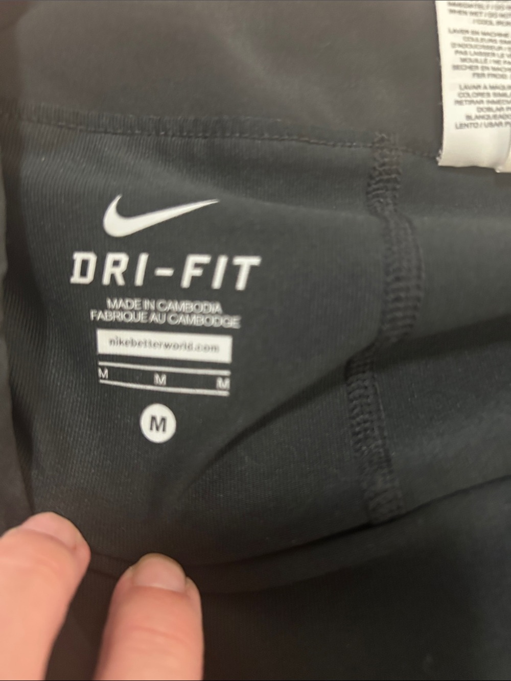 Nike Black tennis or running Skirt with White and Gray Stripes - Picture 2 of 5